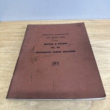 Brown -Sharpe 00 Auto Screw Forming Machines Manual 463