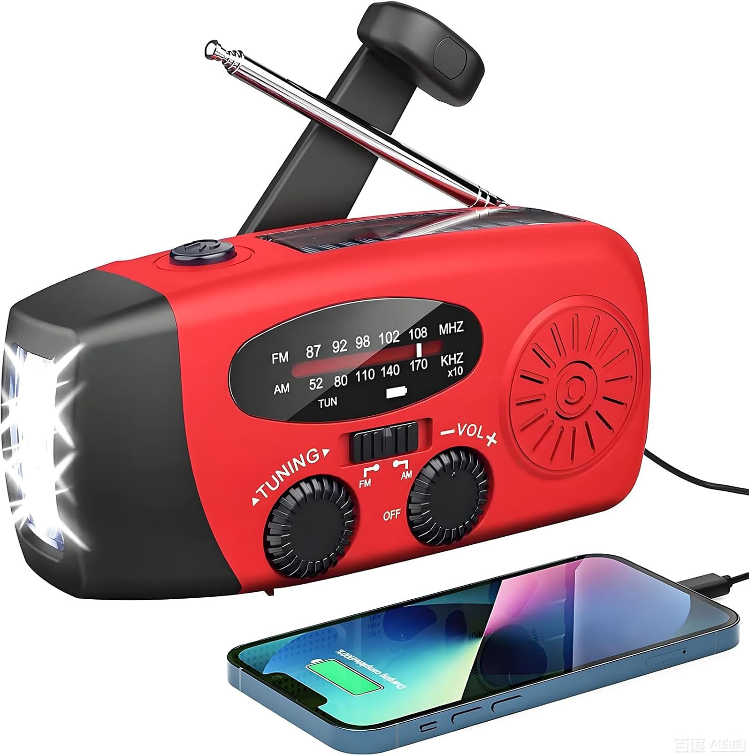 Radio Solare per Famiglia - Torcia LED e Power Bank Emergenza
