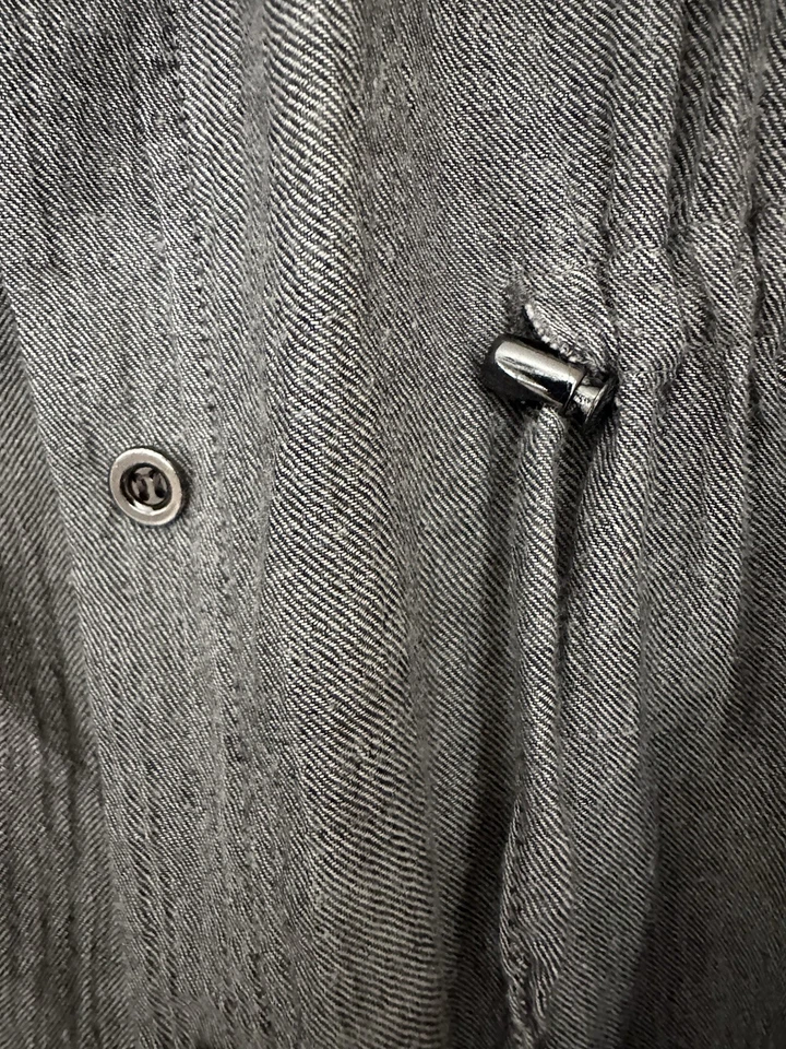 Lafayette 148 Shirt Dress Cotton Wool Minimalist Career Women L Gray, Neutral - Image 4 of 4