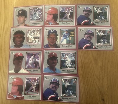 1983 DONRUSS ACTION ALL-STARS, Jackson, Ryan, Rose + Lot Of (10) Very Good