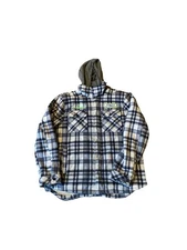 G-III By Carl Banks Seattle Seahawks Plaid Fleece Hoodie Jacket Size XL