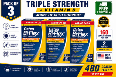 Lot of 3 Osteo Bi-Flex Triple Strength Joint Health Supplement + Vitamin D 480Ct