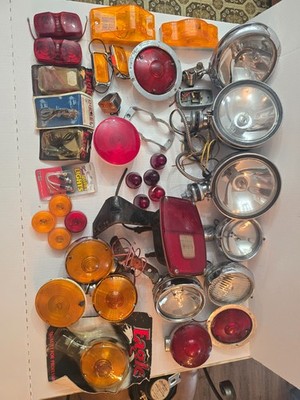 Large Lot of Vintage Truck Lights Parts and Accessories Peterson, Signal Stat