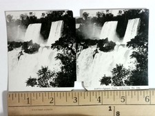 Vintage 1900-1924 Stereoview Iguazu Falls Argentina Black & White Card