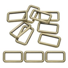 8 Pcs 1-1/4" / 32mm Flat Metal Rectangle Rings Buckle Square Loop Bronze