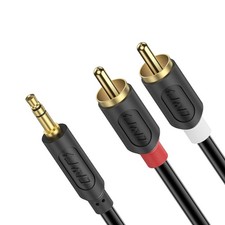 J D RCA to 3.5mm Cable, Gold Plated Audiowave Series 3 Feet, 3 Feet