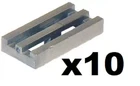LEGO 5 New Flat Silver Tile Modified 1 x 2 Grille Bottom Groove 2412b DG4