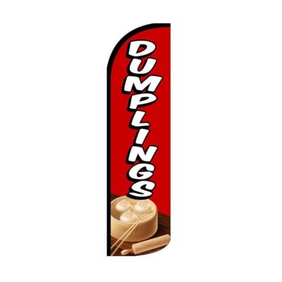 Dumplings Swooper Flutter Feather Flag | 3ft W x 11.5ft Tall