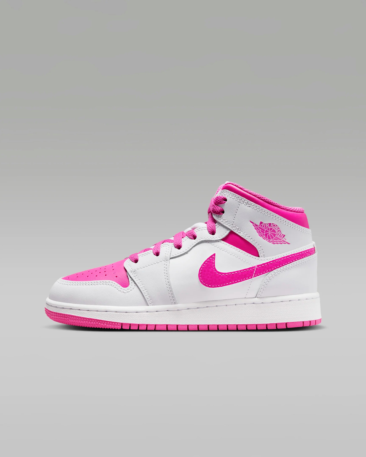 Nike Youth Air Jordan 1 Mid Fire Pink White FD8780-500 GS Shoes NEW