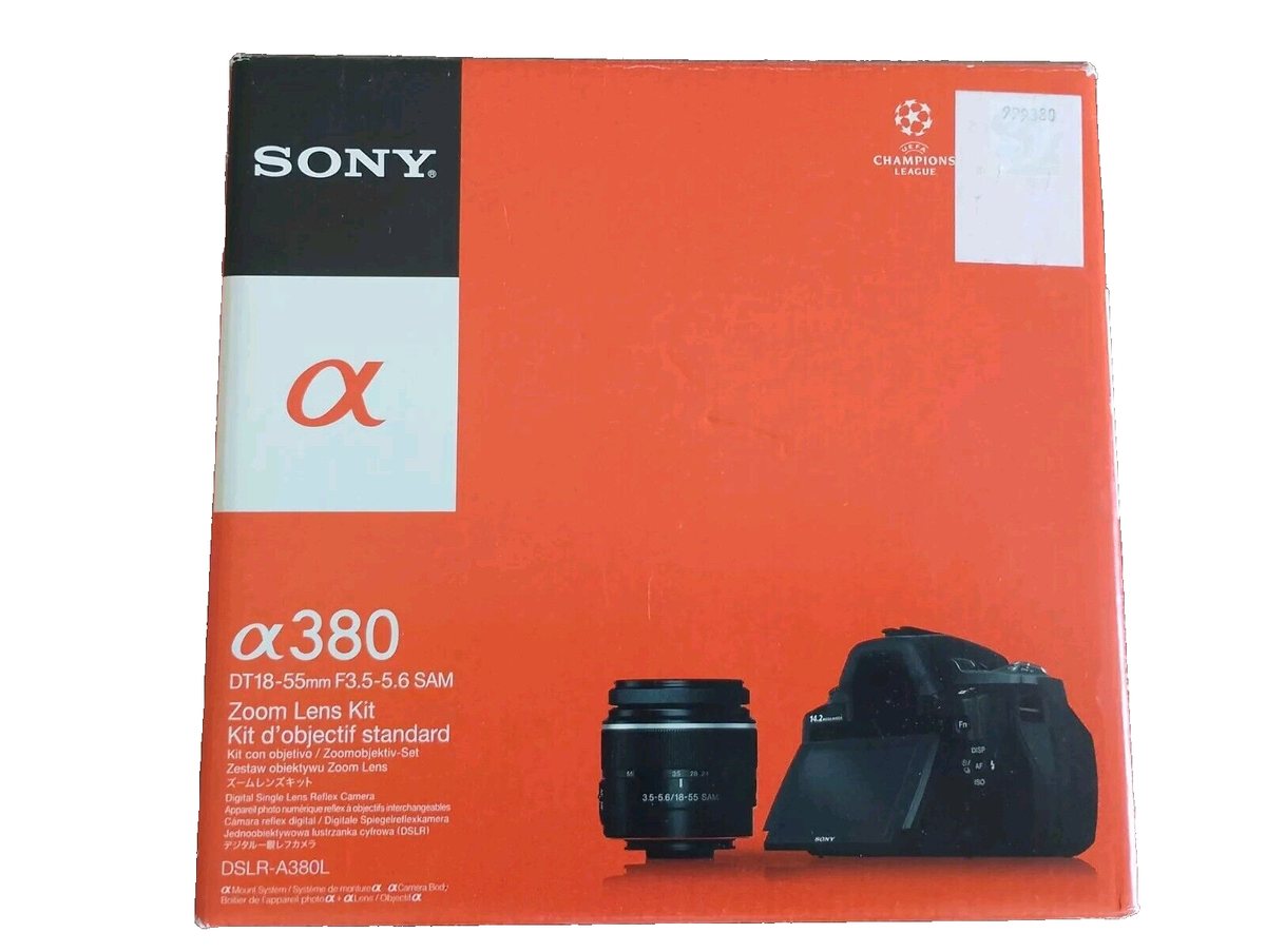 Sony Alpha A380 Reflex Numérique 14MP Avec Deux Objectifs, Noir, Occasion