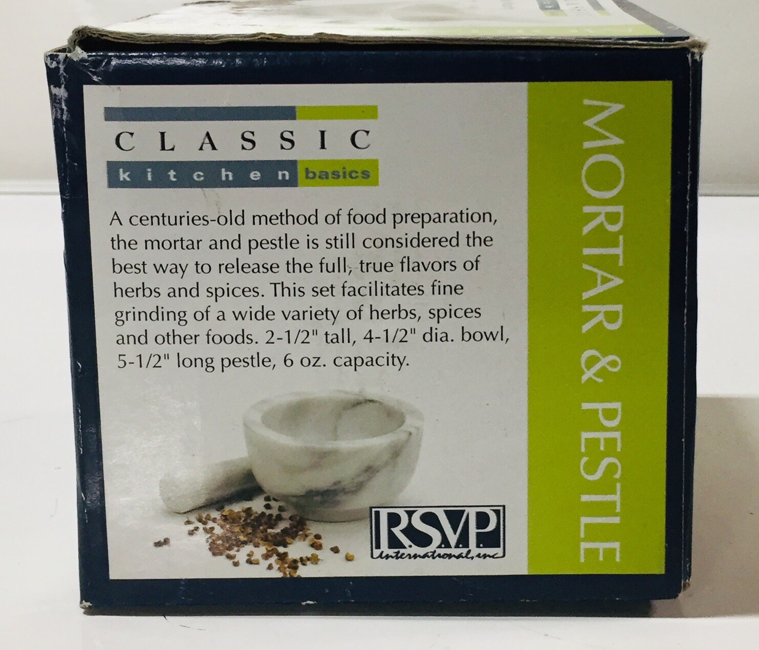 Rsvp Classic Mortar And Pestle Solid Marble Natural Stone Crusher
