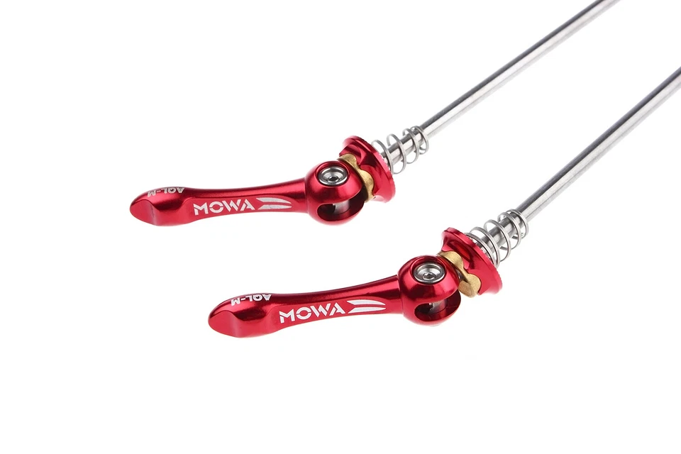 Conjunto de espetos MOWA Mountain eBike MTB Cycle Ti eixo de titânio com alavancas QR vermelhas - Imagem 3 de 4
