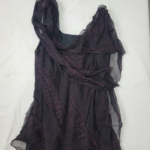 Jones New York Evening Dress Long Maxi Women's Size 6 SILK Black Maroon Vintage - Picture 6 of 9