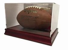 Max Pro Executive Wood Base Football Display Case - Cherry