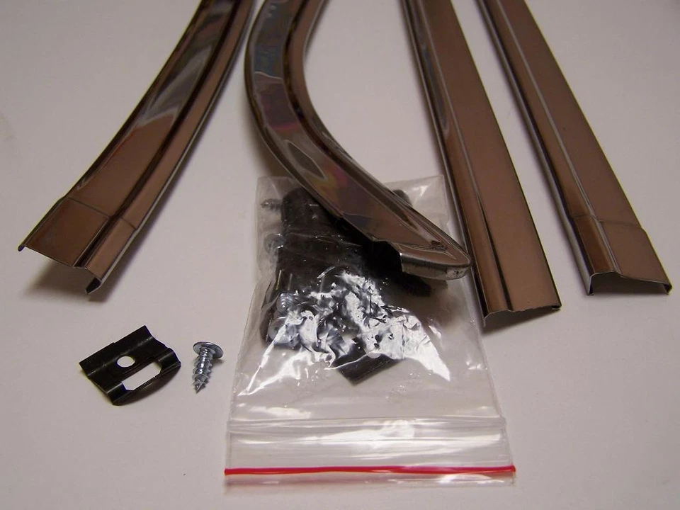 Fits Mopar 68 69 70 Coronet RoadRunner GTX Rear Window Trim Molding with Clips - Image 3 of 4