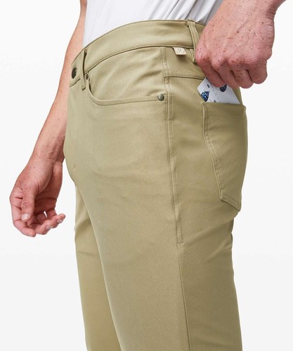 Men's Lululemon ABC Pant Slim Warpstreme 33 x 32 Khaki Tofino Sand - Picture 3 of 9