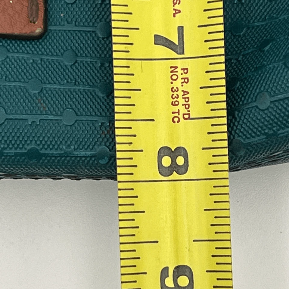 Bolso Bandolera Fossil Cartera Verde Azulado Lona Cuero Borde Gemma Cremallera Foto 4 de 4