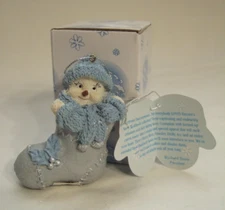Encore Group Snow Buddies 1999 Christmas Ornament #94275 'Buddy in Stocking' NIB