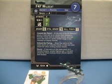  Axis Allies War at Sea BASE SET F4F Wildcat 15/64 with card 