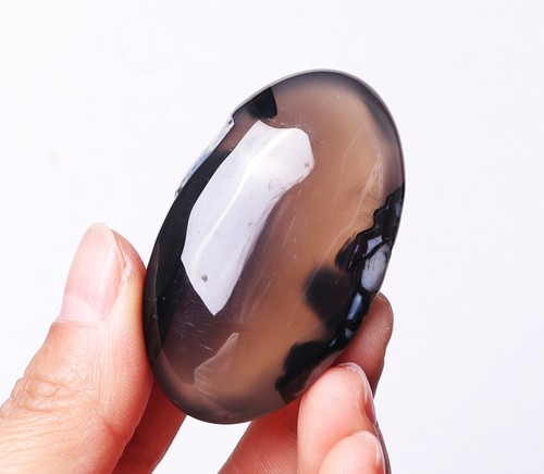 New Find Silver Light Agate Sphere Palm Heart Glow Under UV Light D012 - Picture 7 of 11
