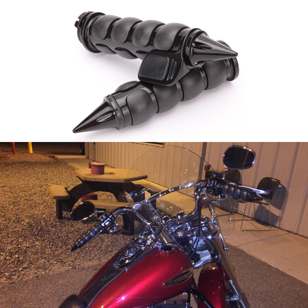 JMTBNO Chrome/Black Handlebar Grips For Suzuki Boulevard C50 M50 C90 M90 M109R – 1" Diameter