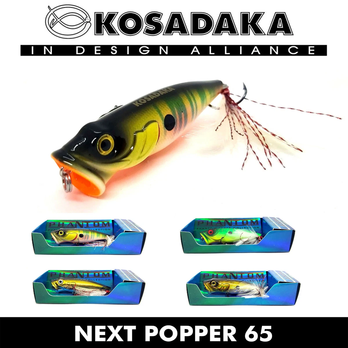 KOSADAKA NEXT POPPER 65 TOP WATER FISHING CRANK BAIT HARD LURE 65mm 6.10g