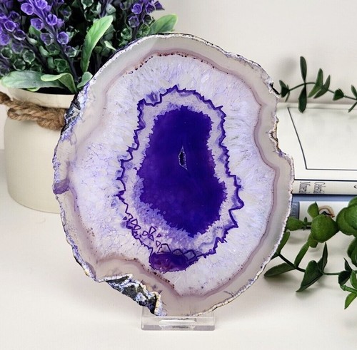 Rebanada de geoda de ágata púrpura con soporte libre (Avg. 4,5-5,5 in) - Imagen 8 de 9