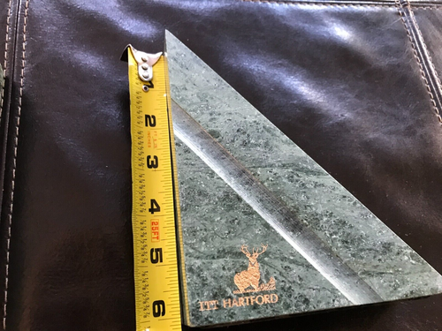 Paar Vintage ITT Hartford 6" grüne Marmor Buchstützen - Bild 4 von 6