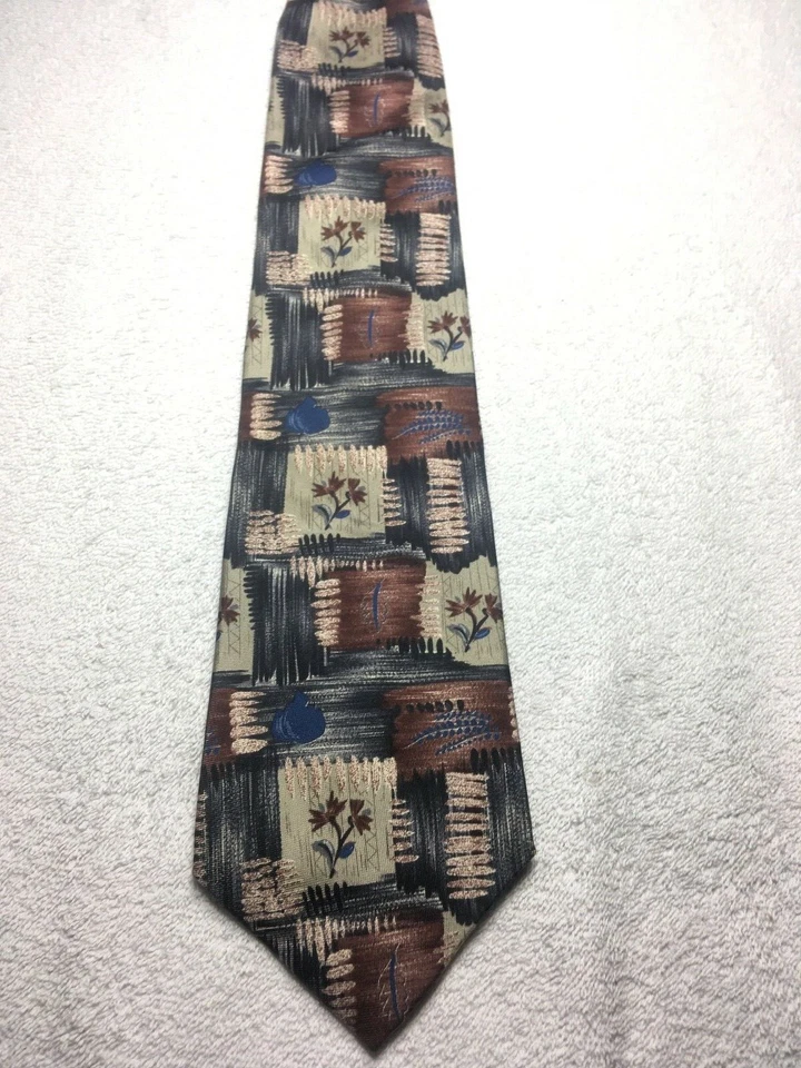ALEXANDER JULIAN MENS TIE GRAY BROWN BLUE BLACK 4 X 56 - Image 2 of 4