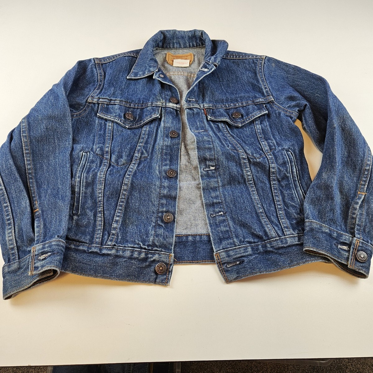 Vintage Levis Denim Jean Trucker Jacket Youth Size 16 70706-0216