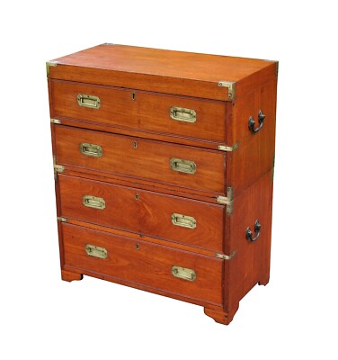 A Diminutive Teak Campaign Chest, Nineteenth Century, RARE.