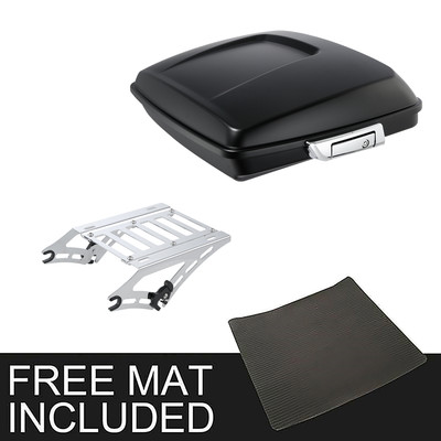 Matte Black Razor Pack Trunk 2-Up Rack Fit For Harley Tour-Pak Road Glide 14-23