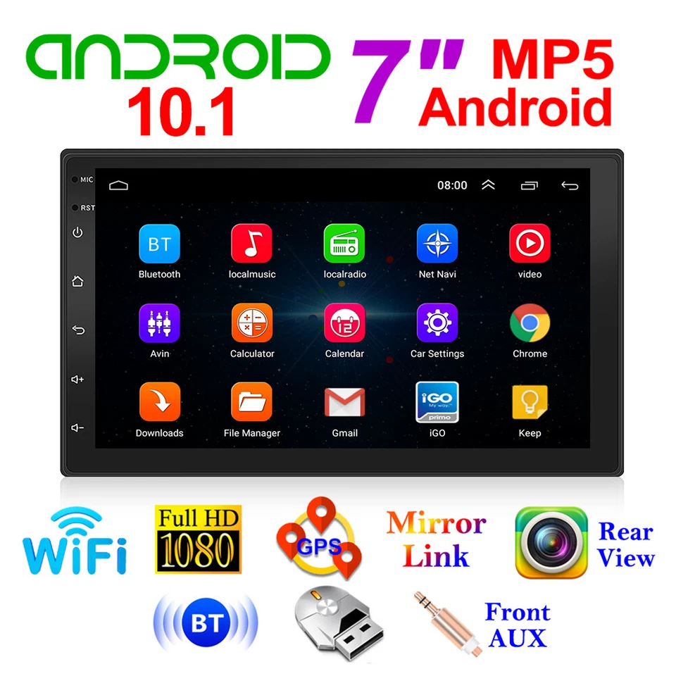 7" Android 11 For Apple Carplay Car Stereo Radio GPS WiFi 2Din w/Back Up Camera - Image 3 of 4