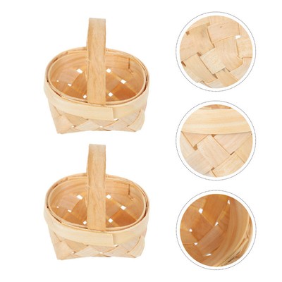  2 Pcs Weidenkorb Einkaufskorb Holzkörbe Für Hochzeitsgeschenke