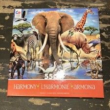 Jigsaw Puzzle 550 Pieces Wildlife Harmony at Africa Watering Hole Art Complete
