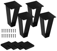 8 inch Metal Bench Legs Triangle-Shape Furniture Legs Solid Steel Table Legs ...