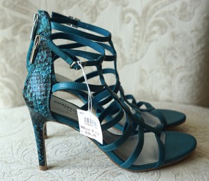 teal strappy heels