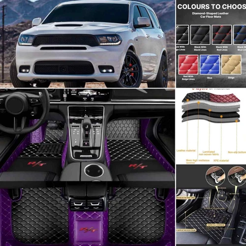 Carpets For Dodge Durango RT SRT Hellcat 2004-2024 Car Floor Mats Leather - Bild 8 von 34