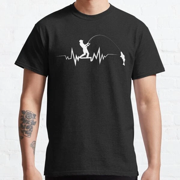 Fishing Heartbeat Design for Fishermen Best Gift Classic T-Shirt S-3XL