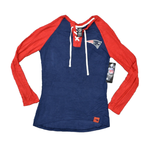 NEW NFL APPAREL Women's Size S Basic Long Sleeve Blue Rayon Round Neck Patriots