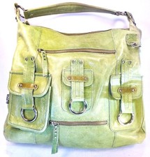 Tano Large Green Hobo Style Bag Single Flat Strap Multi Exterior Pockets D Rings