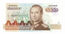Luxembourg 1000 Francs ND 1985  P. 59 /59s SPECIMEN Unc Note