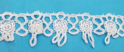 Lace Looped edging Off white woven lace 2 yards x 1.5'' VTG Victorian/Edwardian
