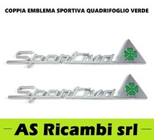 COPPIA STEMMA EMBLEMA SPORTIVA QUADRIFOGLIO VERDE ALFA ROMEO IN METALLO 3D