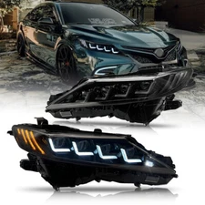 Full LED Headlights For 2018-2024 Toyota Camry Sedan Clear Front Lamp Assembly