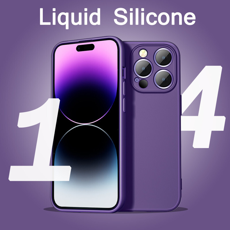 Phone Case For iPhone 16 15 14 Pro Max 13 12 11 Liquid Silicone Soft Plain Cover