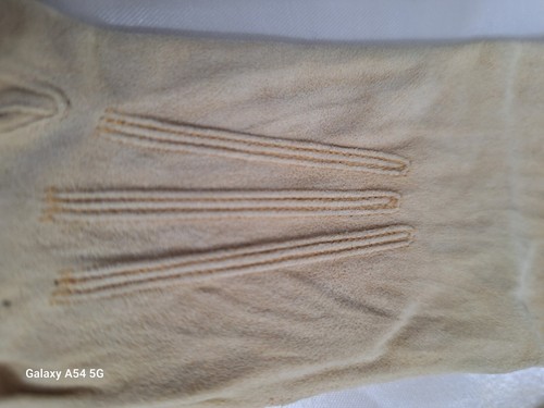 Vintage 1950's Beige Kidskin Leather Women's Gloves Size 7 Made in France - Picture 6 of 13