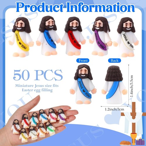 50 Pcs Mini Jesus Figures - Vibrant Easter Decoration & Religious Party Favors - Picture 4 of 8