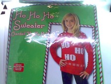 Rubie's Costume Ho Ho Ho Ugly Christmas Sweater Costume, One Color, Girls Large