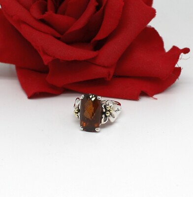 Sterling Silver 18k Ann King Faceted Quartz  Ring Size 9 12.02g CAT RESCUE